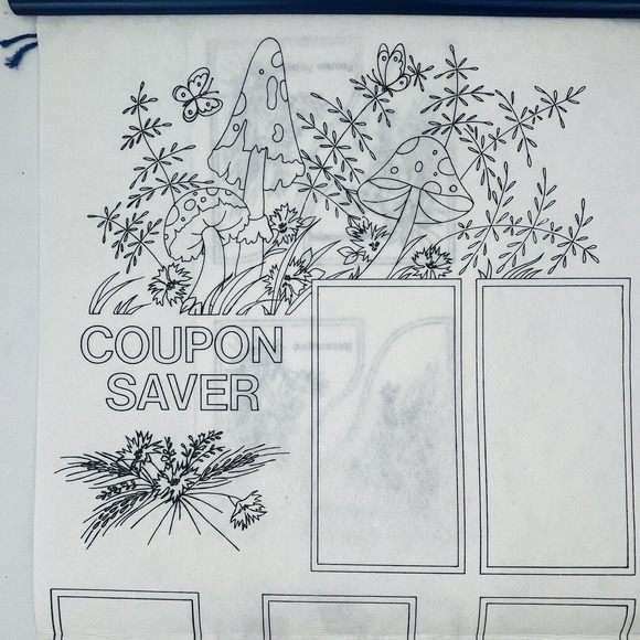 Mushroom Coupon Organizer #2937 Tri-Chem Chart Picture To Paint Wallhanging 1985 - Picture 2 of 7